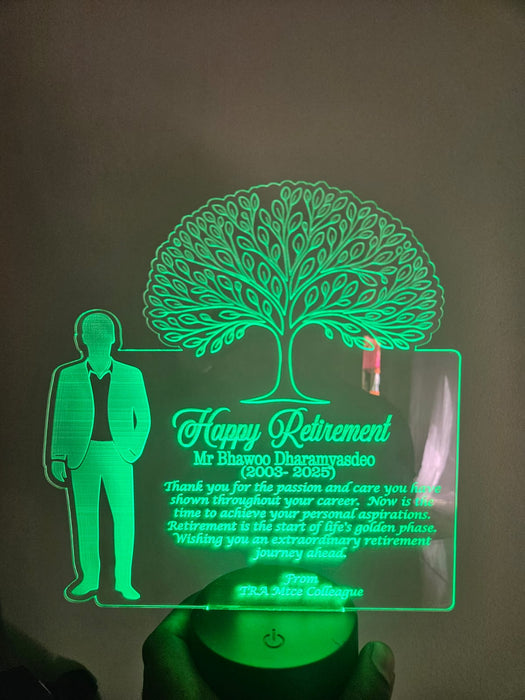 Retirement RGB Led base Gift