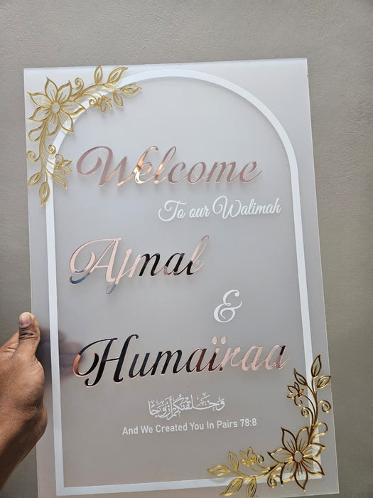 Frosted Welcome Board