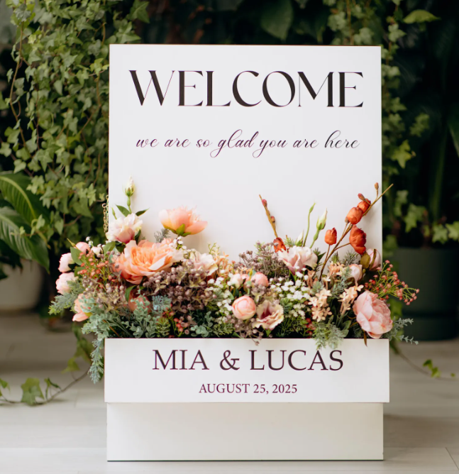 Flower box Welcome Board