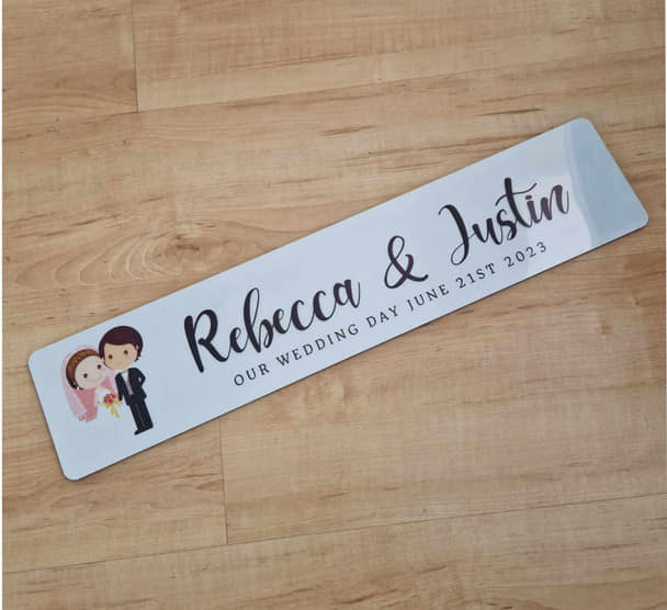 PVC Wedding Car Plate - 2 Pcs