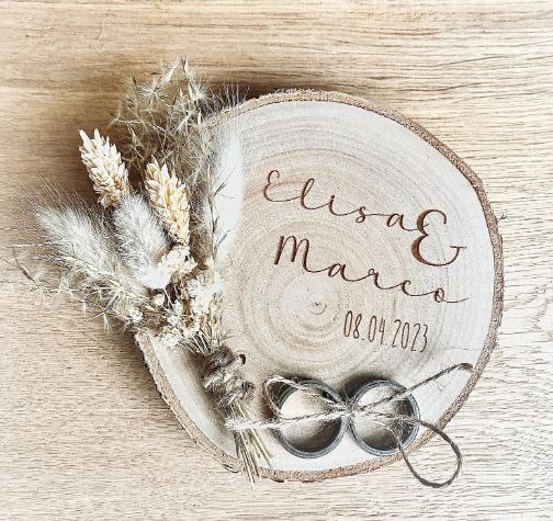 Engraved Rustic Ring Holder