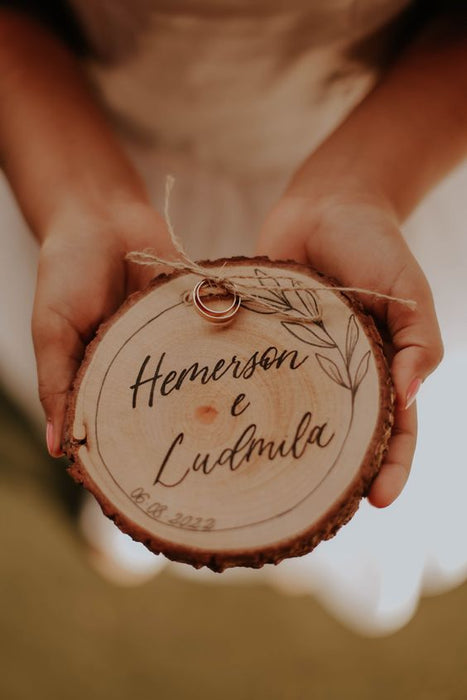 Engraved Rustic Ring Holder