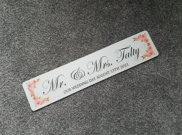 PVC Wedding Car Plate - 2 Pcs