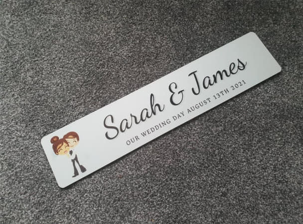 PVC Wedding Car Plate - 2 Pcs