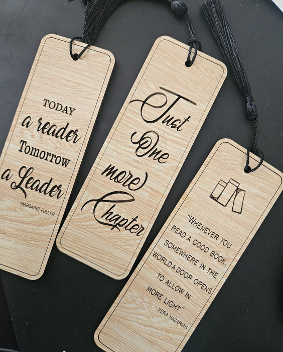 Laser engraved bookmarks