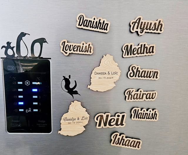 Engraved wooden Fridge Magnets