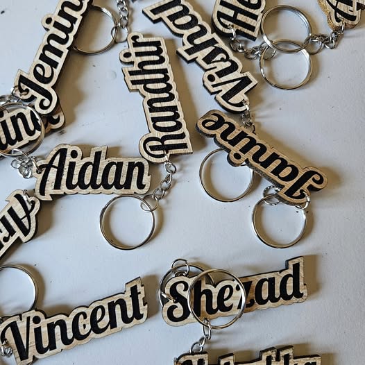 Women`s day wooden keychains