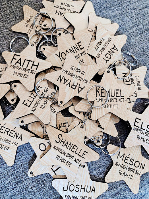 Women`s day wooden keychains