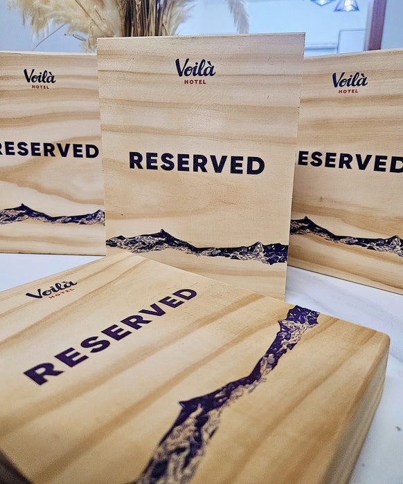 Wooden Reserved Table Signs