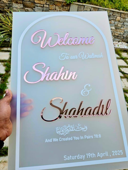 Frosted Welcome Board