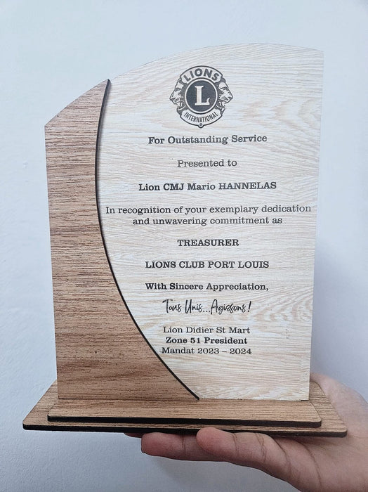 Wooden laser engraved Shield