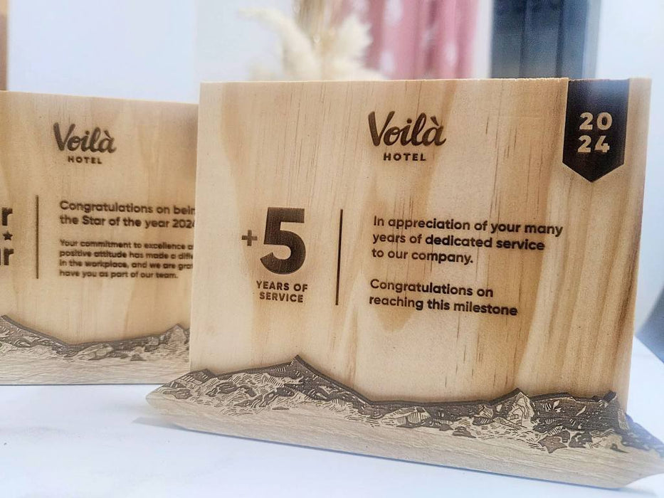 3D Wooden Corporate Shield