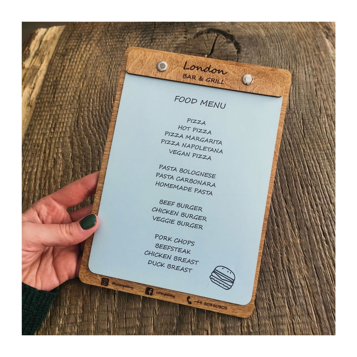 Laser engraved Menu Holder