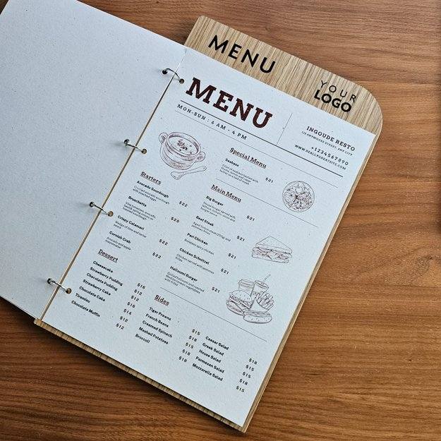 Laser engraved Menu Holder