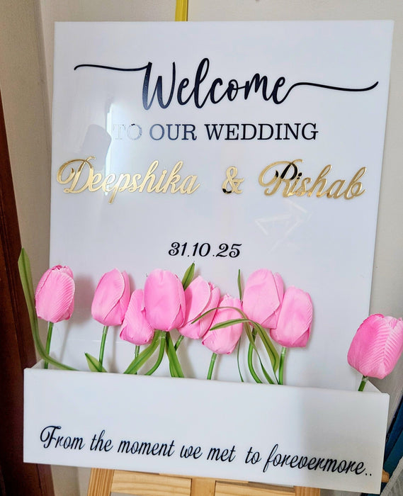 Flower box Welcome Board