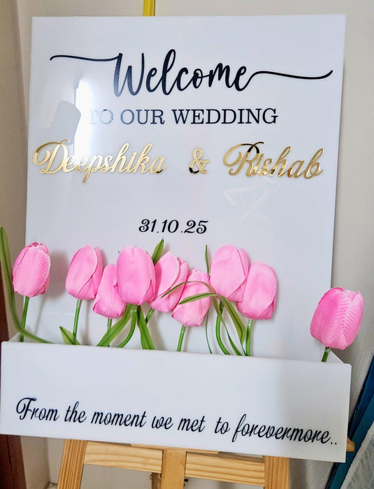 Flower box Welcome Board