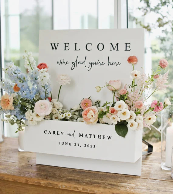 Flower box Welcome Board