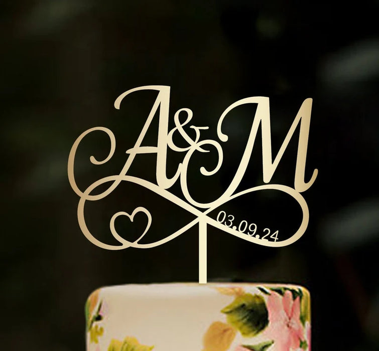 Personalized Wedding Cake Topper: Infinity Heart