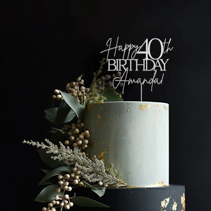 Personalized Happy Birthday Cake Topper with Name