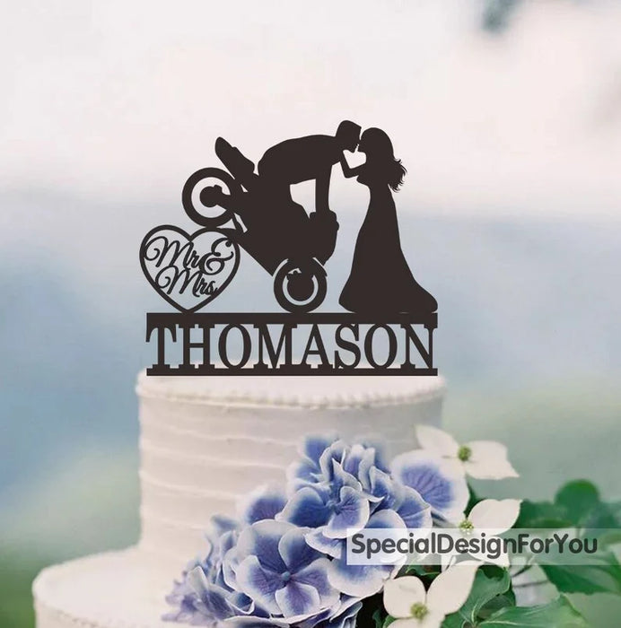 Motorcycle Wedding Cake Topper