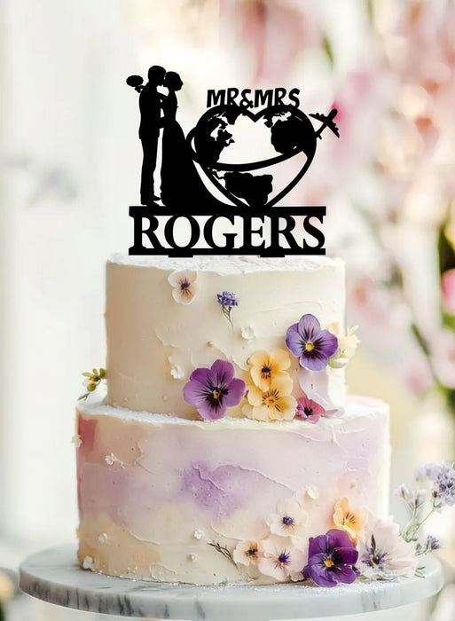 Travel Wedding Cake Topper